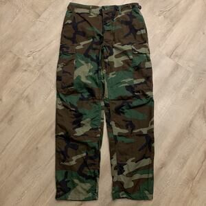 US Military USGI BDU Pants Trousers Woodland Camo Men's Medium M Reg Vintage